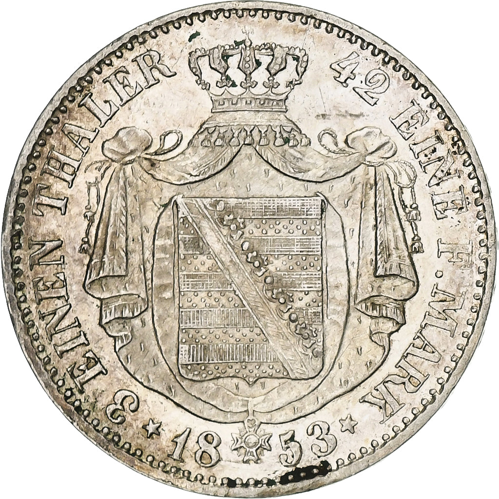 German States, SAXONY-ALBERTINE, Friedrich August II, 1/3 Thaler, 1/2 Gulden