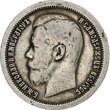 Russia, Nicholas II, 50 Kopeks, 1896, St. Petersburg, Argento, MB+, KM:58.2