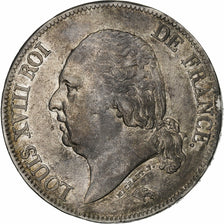 Francia, Louis XVIII, 5 Francs, Louis XVIII, 1823, Paris, Argento, MB+, KM:711.1