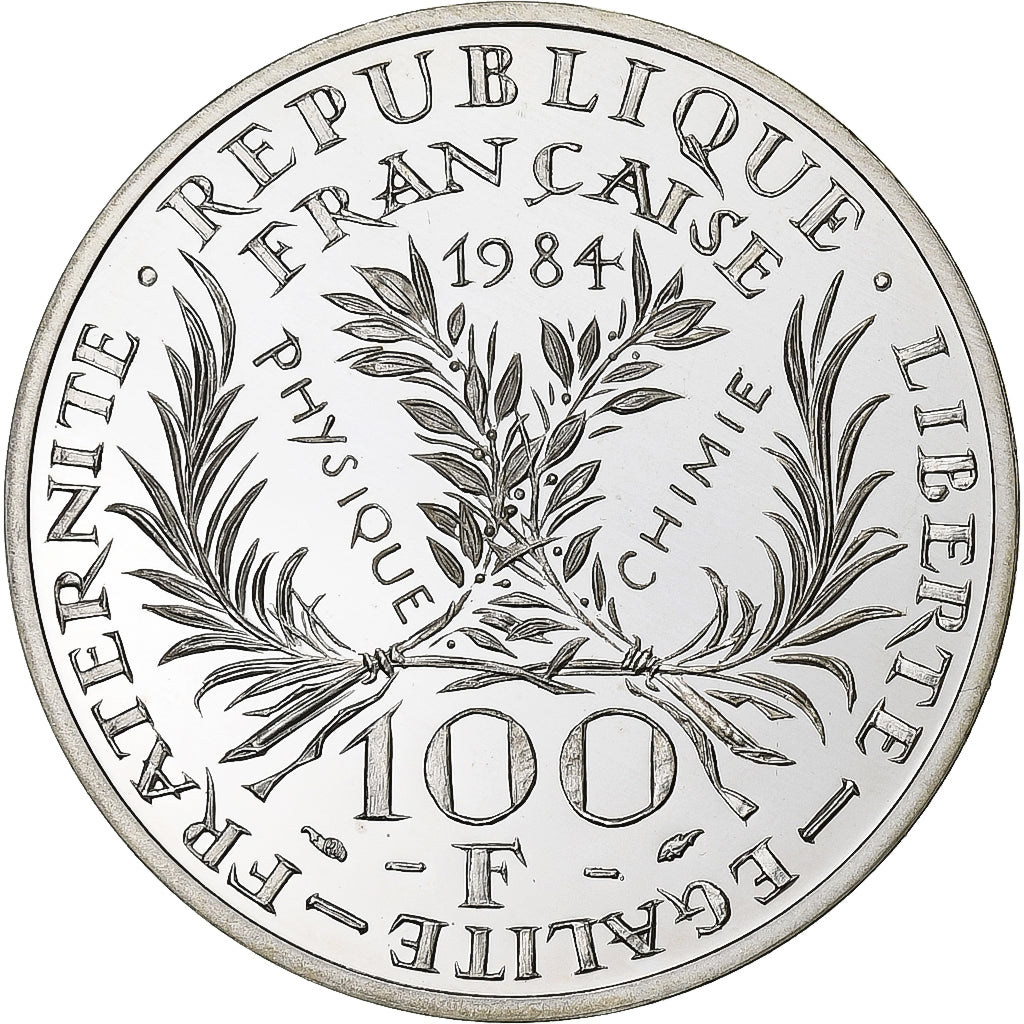France, 100 Francs, Marie Curie, 1984, Monnaie de Paris, BE, Argent, FDC