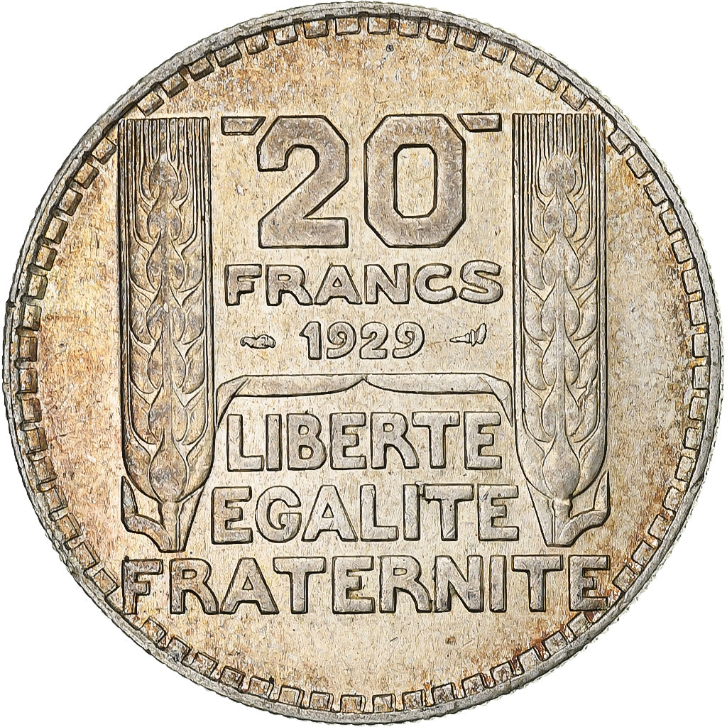 France, 20 Francs, Turin, 1929, Paris, Argent, TTB+, KM:879