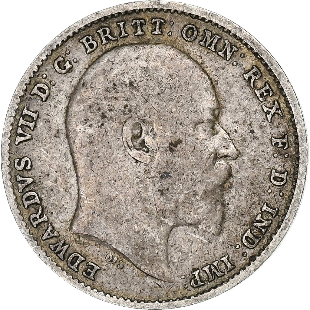 Great Britain, Edward VII, 3 Pence, 1909, London, Silver, VF(30-35), KM:797.2