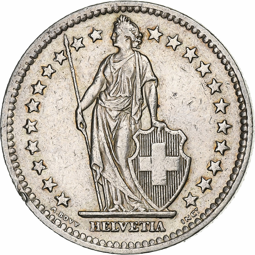 Szwajcaria, 2 Francs, 1946, Bern, Srebro, EF(40-45), KM:21