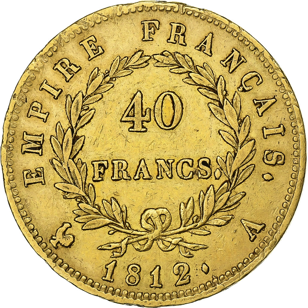 France, 40 Francs, Napoléon I, 1812, Paris, Gold, EF(40-45), KM:696.1