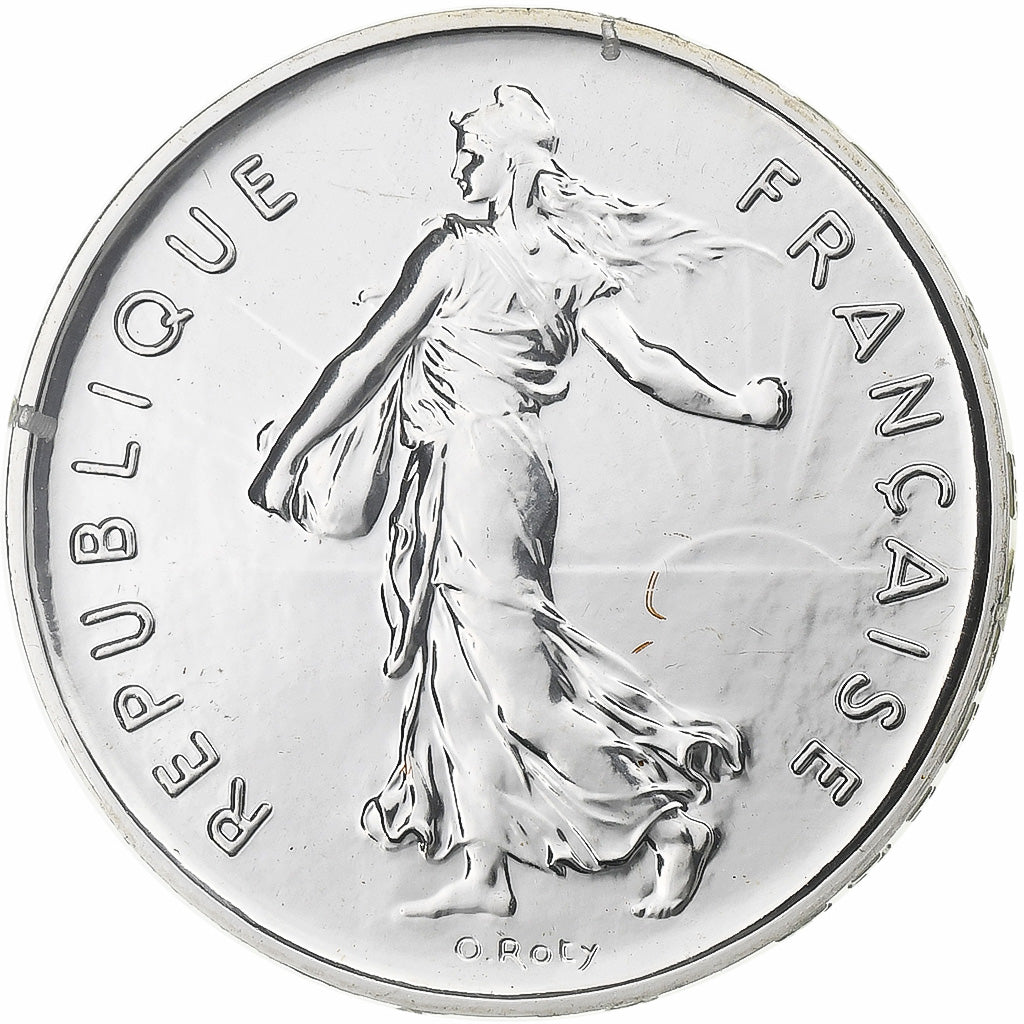 Francia, 5 Francs, Semeuse, 2001, Paris, BU, Argento, FDC, KM:1309