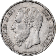 Belgium, Leopold II, 5 Francs, 5 Frank, 1874, Brussels, Silver, EF(40-45), KM:24