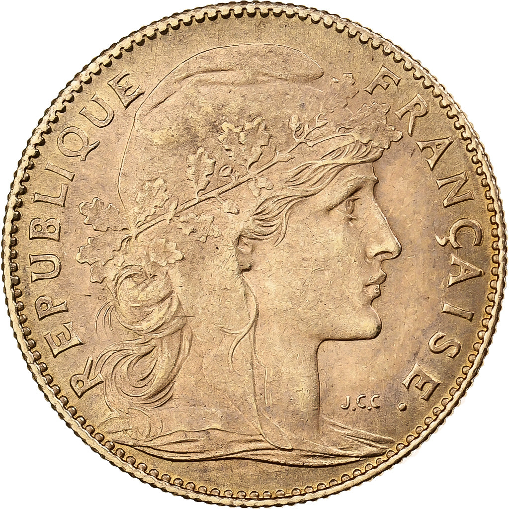 França, 10 Francs, Marianne, 1899, Paris, Dourado, AU(50-53), KM:846