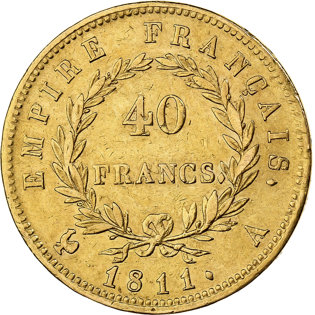 France, 40 Francs, Napoléon I, 1811, Paris, Or, TTB, KM:696.1
