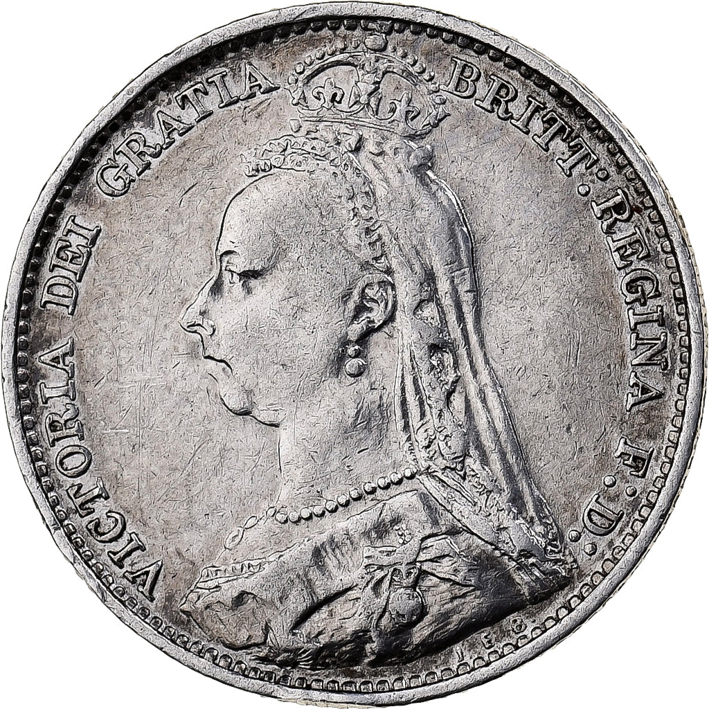 Gran Bretagna, Victoria, 6 Pence, 1891, London, Argento, MB+, KM:760