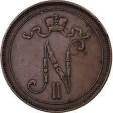 Finland, Nicholas II, 10 Pennia, 1905, Copper, VF(30-35), KM:14