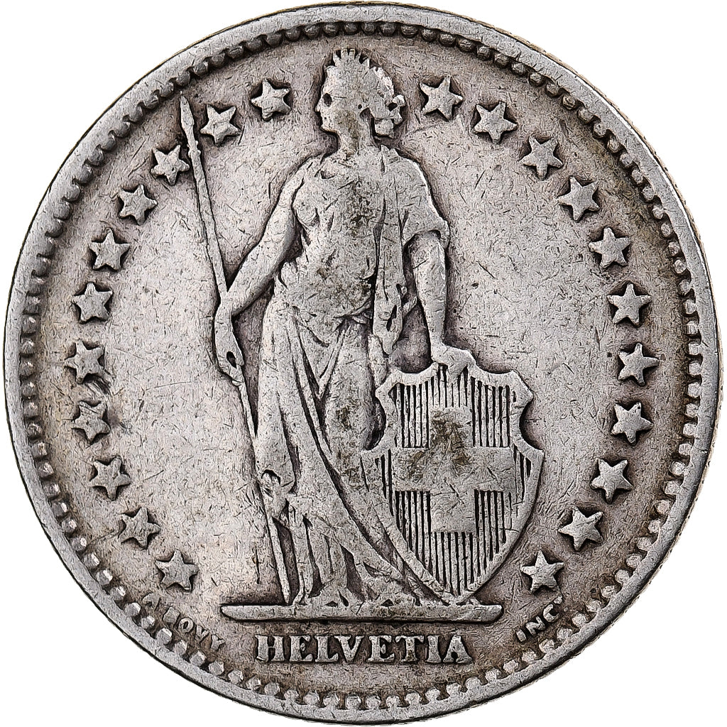 Suisse, 2 Francs, 1916, Bern, Argent, TB