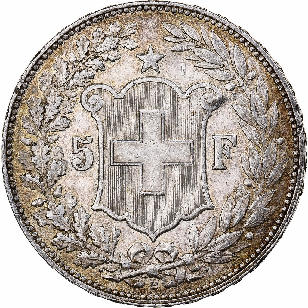 Suisse, 5 Francs, Helvetia, 1892, Bern, Argent, TTB+, KM:34