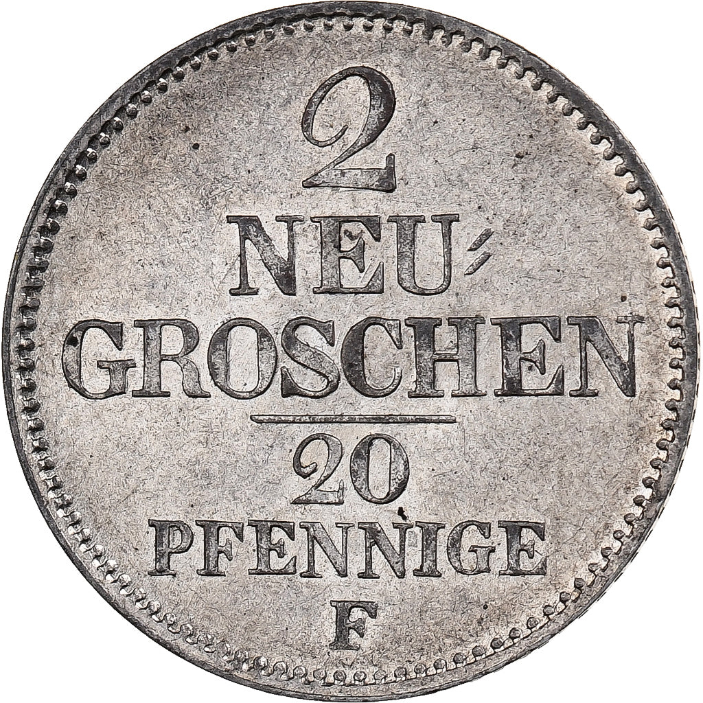 Deutsch Staaten, SAXONY-ALBERTINE, Friedrich August II, 2 Neu-Groschen, 20