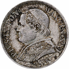 STATI ITALIANI, PAPAL STATES, Pius IX, Lira, 1866, Rome, Argento, BB, KM:1378