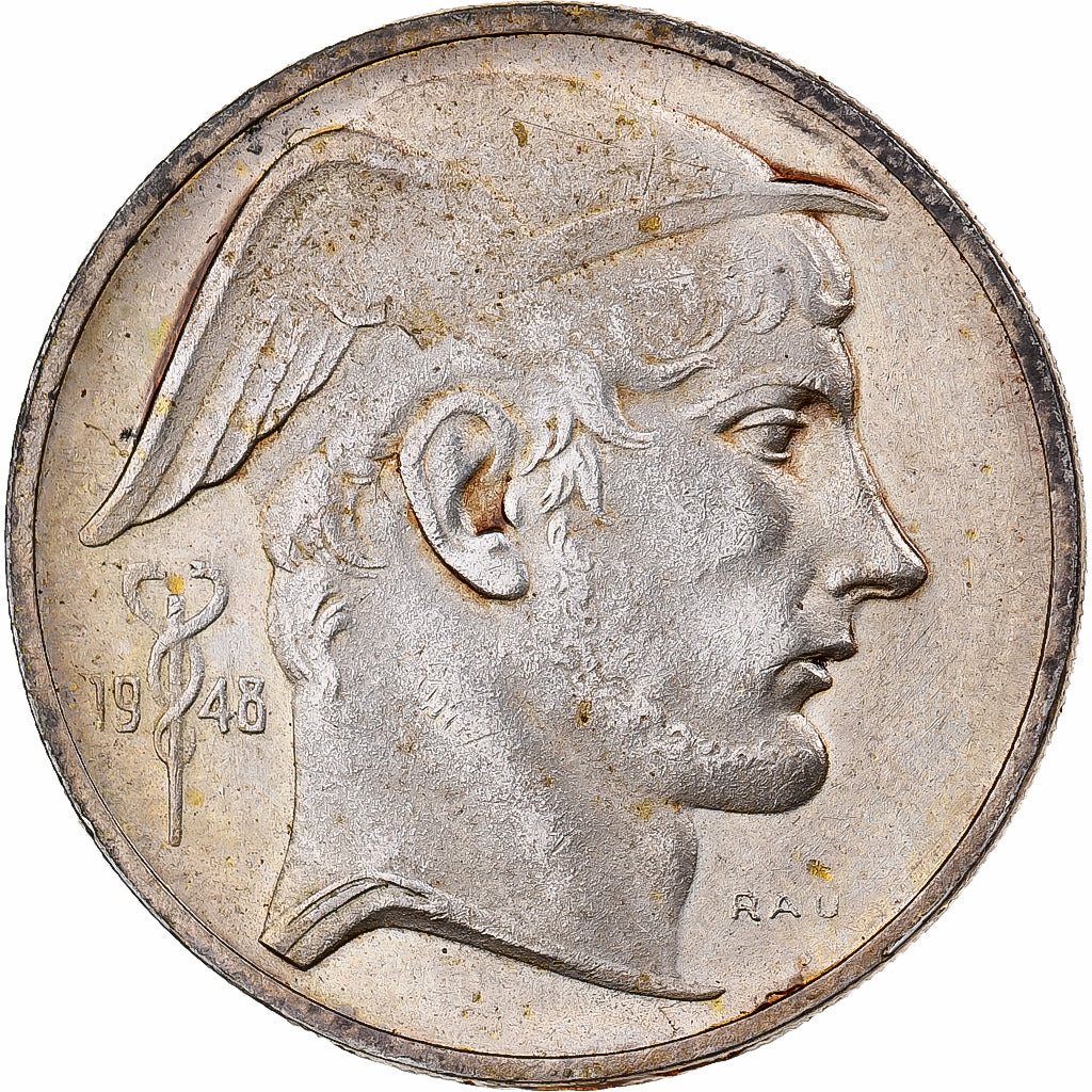 Belgio, 50 Francs, 50 Frank, 1948, Brussels, Argento, BB, KM:137