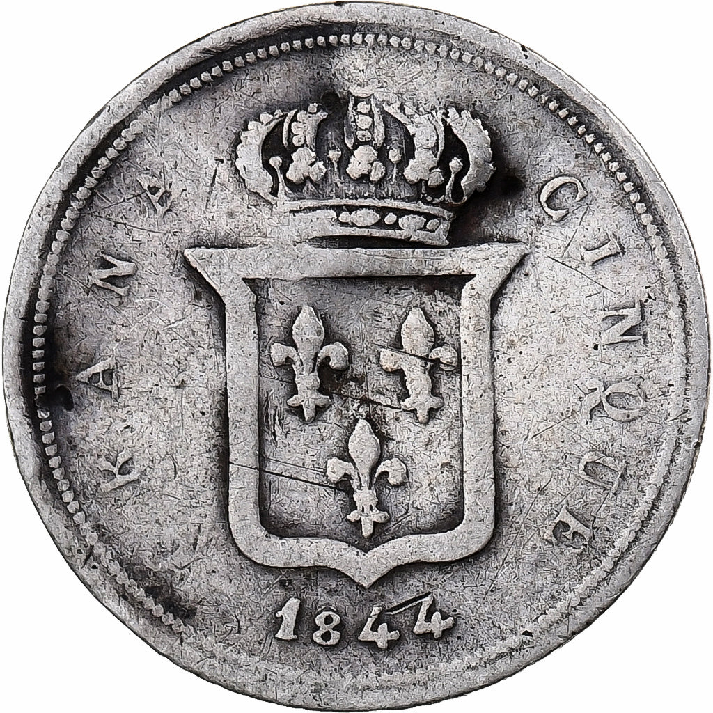 Italien Staaten, NAPLES, Ferdinando II, 5 Grana, 1844, Silber, S, KM:326