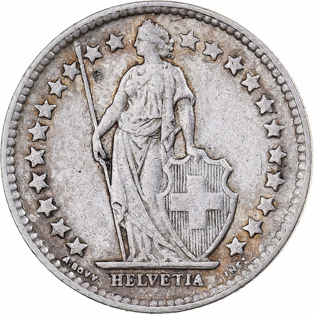 Suiza, 1/2 Franc, 1934, Bern, Plata, MBC, KM:23