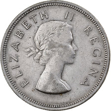 Sudáfrica, Elizabeth II, 2-1/2 Shillings, 1956, Pretoria, Plata, MBC, KM:51