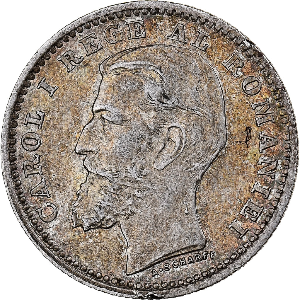 Romania, Carol I, 50 Bani, 1900, Silver, AU(50-53), KM:23