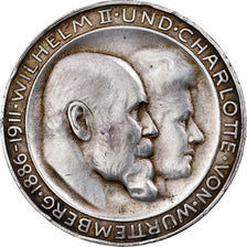 German States, WURTTEMBERG, Wilhelm II, 3 Mark, 1911, Freudenstadt, Silver