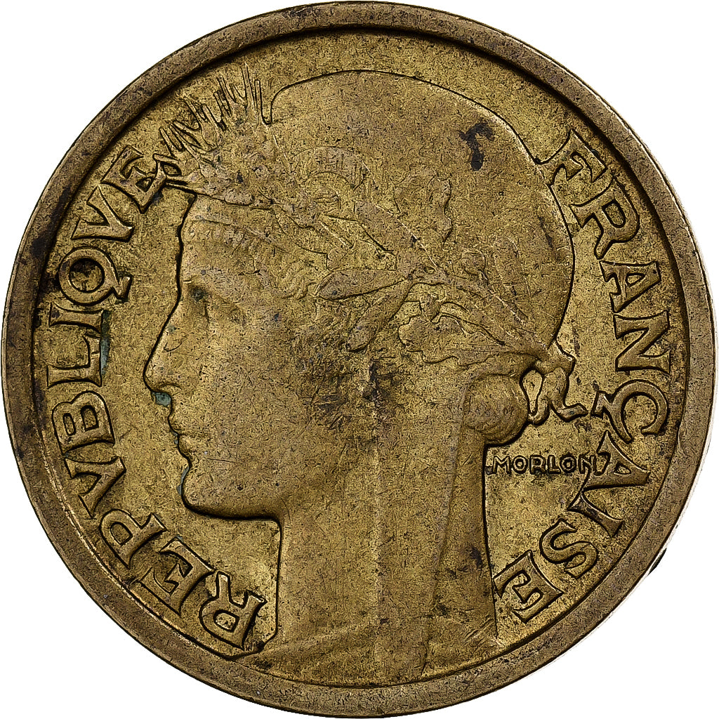 Francia, 2 Francs, Morlon, 1939, Paris, Alluminio-bronzo, MB+, KM:886