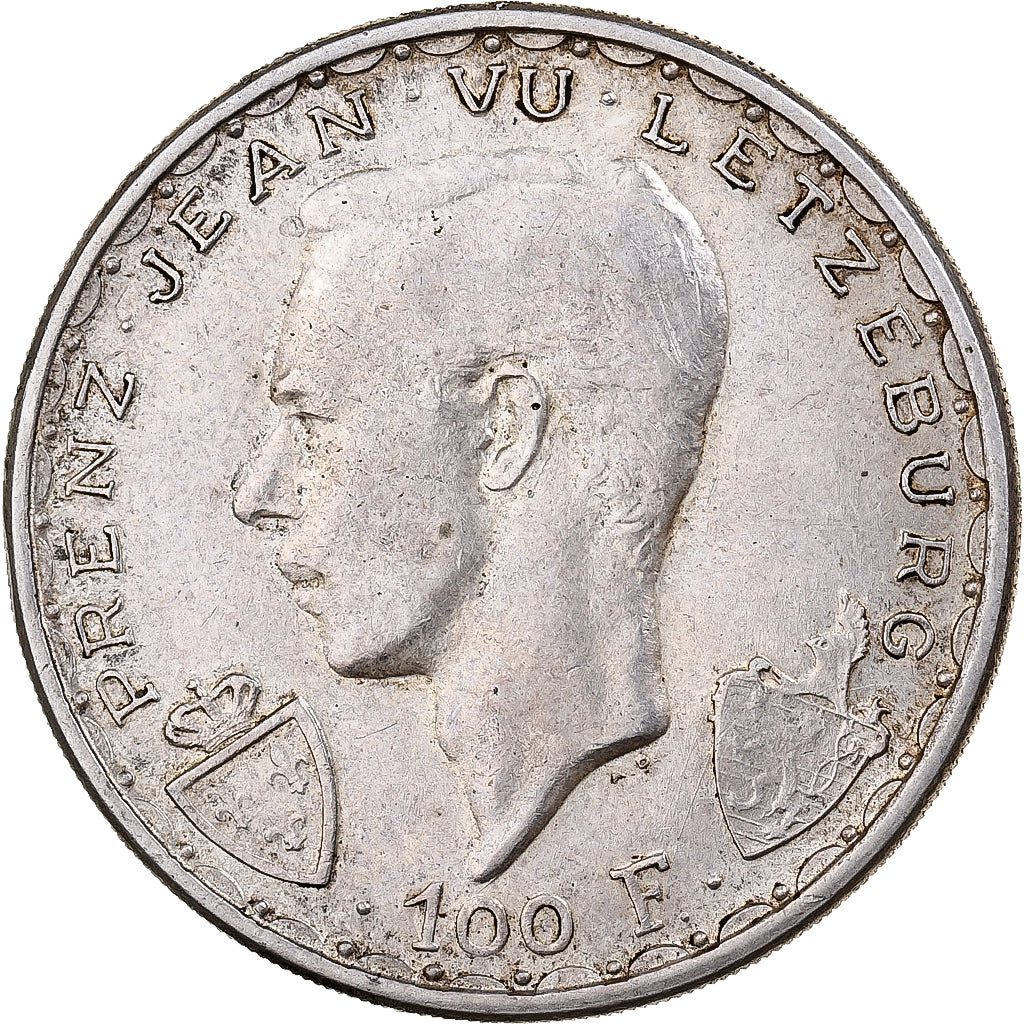 Luxembourg, Jean, 100 Francs, 1946, Silver, EF(40-45), KM:49