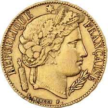 França, 20 Francs, Cérès, 1851, Paris, Dourado, AU(55-58), KM:762