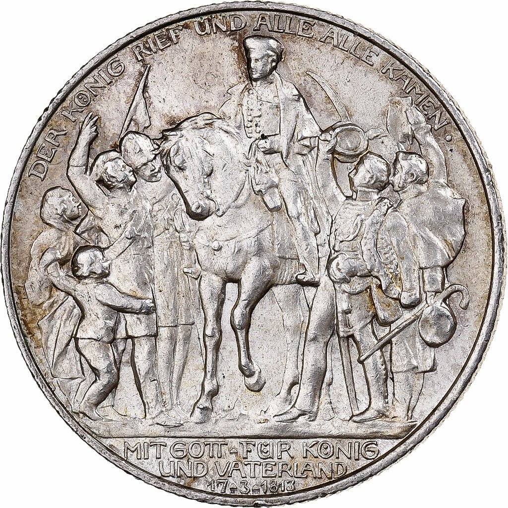 German States, PRUSSIA, Wilhelm II, 2 Mark, 1913, Berlin, Silver, AU(55-58)