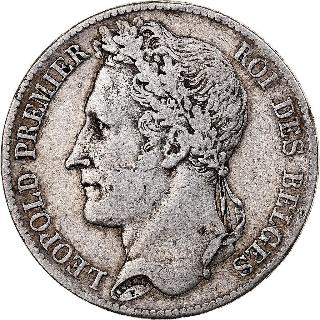Belgium, Leopold I, 5 Francs, 5 Frank, 1834, Brussels, Silver, VF(30-35), KM:3.1