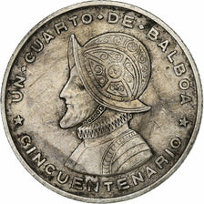 Panama, 1/4 Balboa, 1953, Argento, BB, KM:19