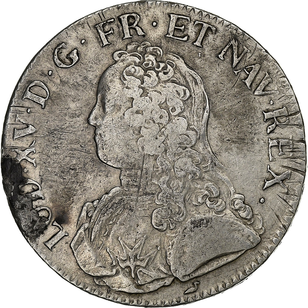 France, Louis XV, Ecu, Écu aux branches d'olivier, 1726, Bourges, Silver
