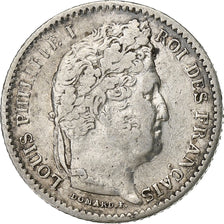 France, 25 Centimes, Louis-Philippe, 1845, Rouen, Silver, EF(40-45), KM:755.2