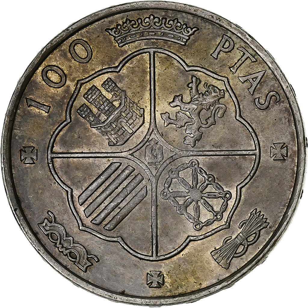 Spain, Caudillo and regent, 100 Pesetas, 1966, Madrid, Silver, EF(40-45), KM:797