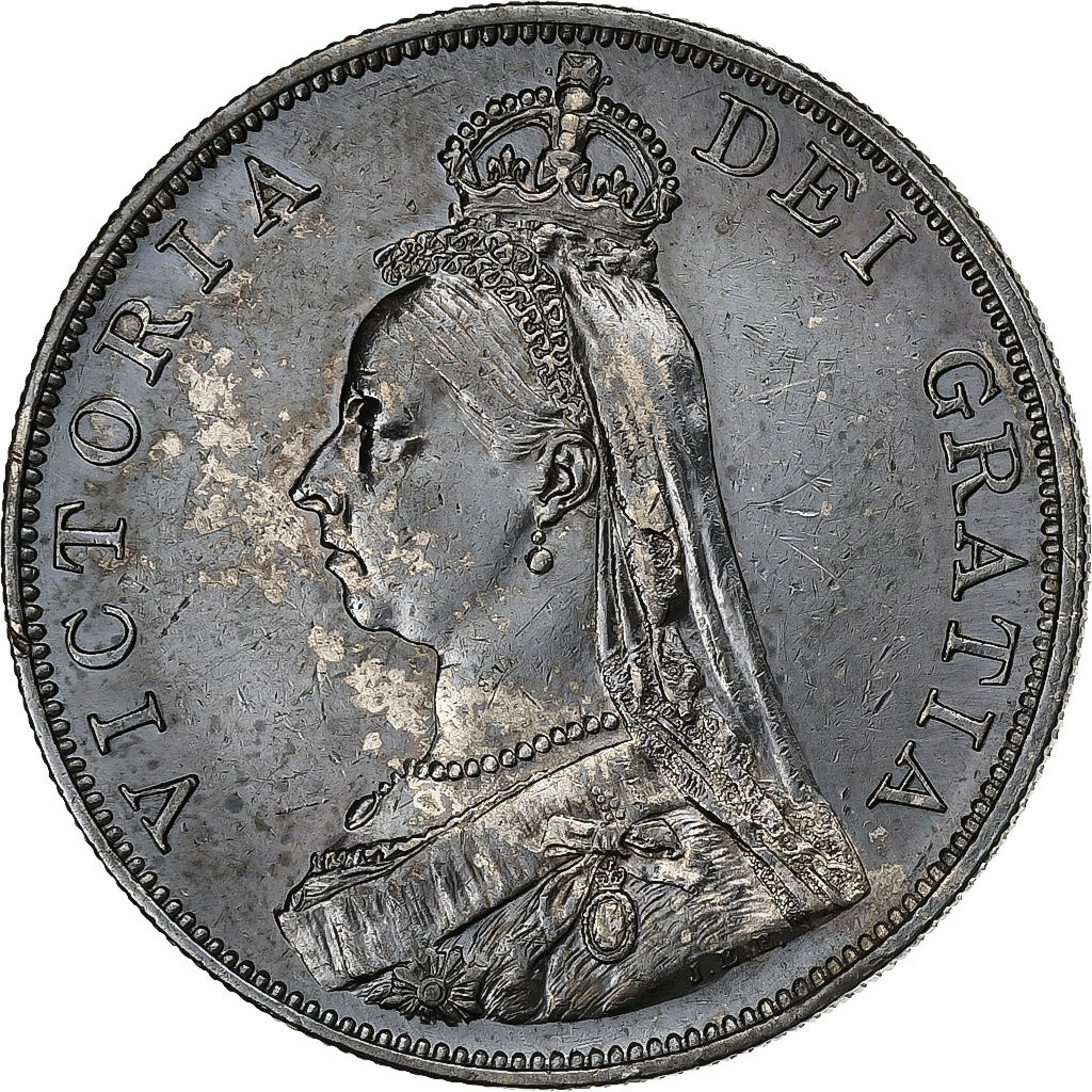Great Britain, Victoria, Double Florin, 1887, London, Silver, AU(50-53), KM:763