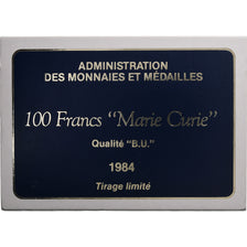 France, 100 Francs, Marie Curie, 1984, Paris, Silver, MS(65-70), KM:955