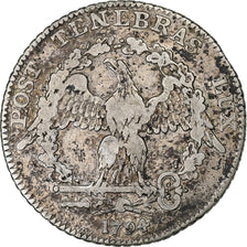 SWISS CANTONS, GENEVA, 15 Sols, 1794, Geneva, Silver, EF(40-45), KM:97