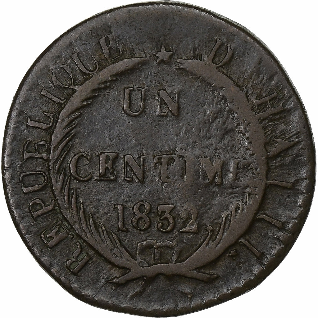 Haiti, Centime, 1832, Rame, MB, KM:A21