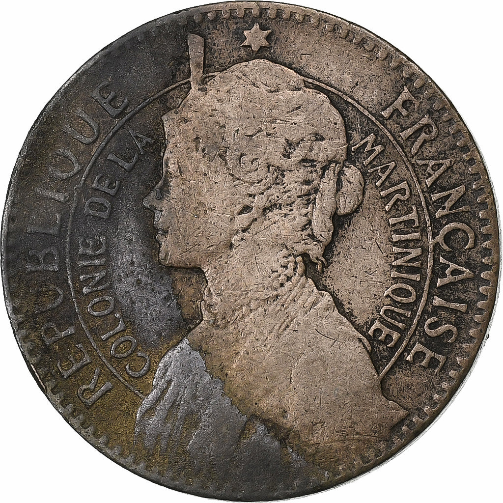 Martynika, 50 Centimes, 1922, Miedź-Nikiel, VF(20-25), KM:40