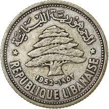 Libanon, 50 Piastres, 1952, Utrecht, Zilver, ZF, KM:17