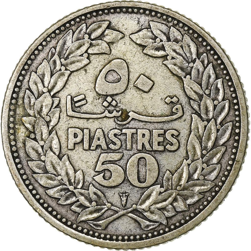 Libanon, 50 Piastres, 1952, Utrecht, Zilver, ZF, KM:17