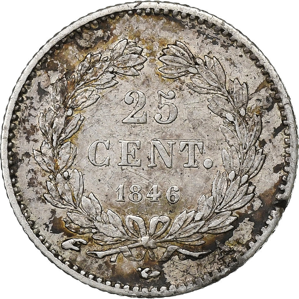 França, 25 Centimes, Louis-Philippe, 1846, Paris, Prata, VF(30-35), KM:755.1