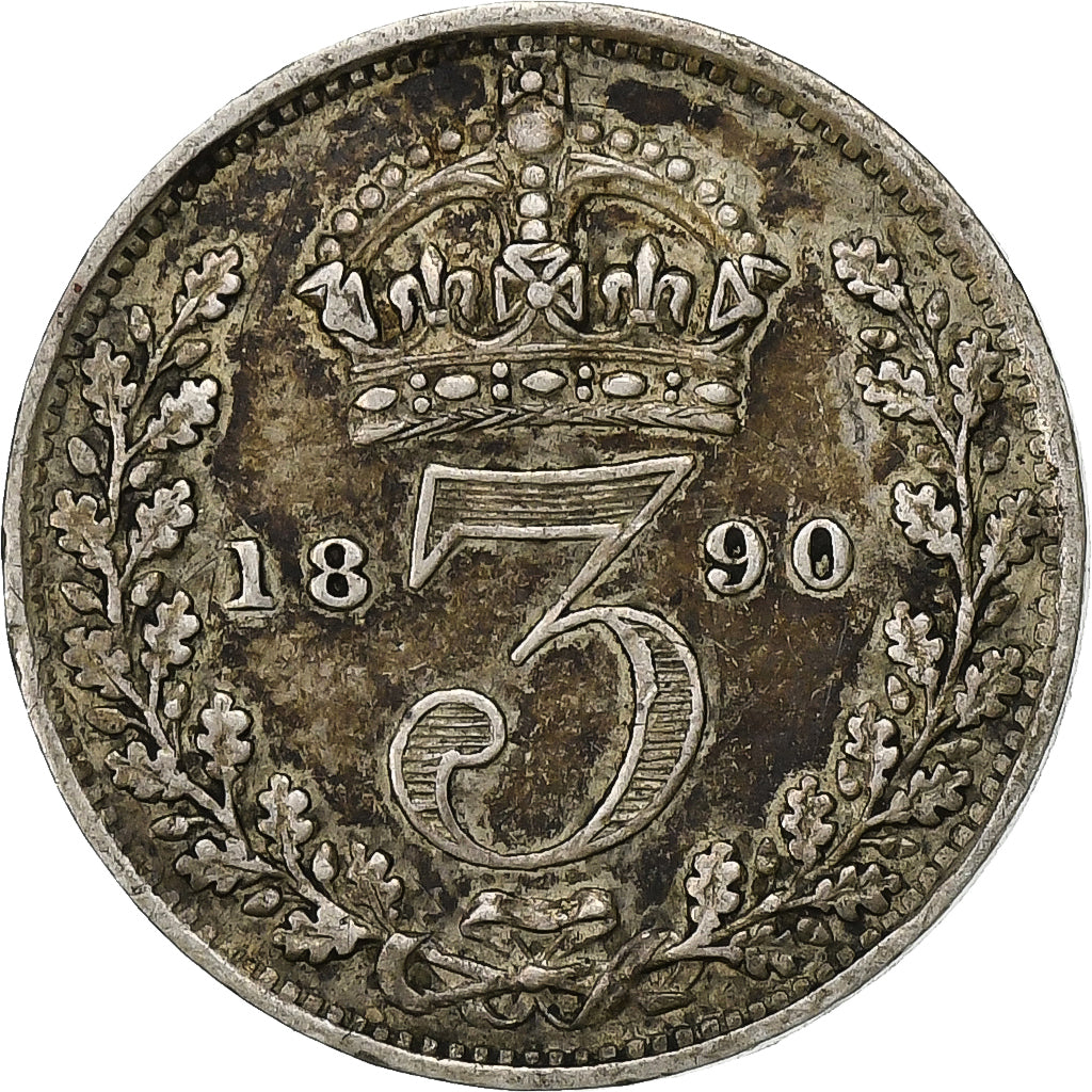 Großbritannien, Victoria, 3 Pence, 1890, Silber, SS, KM:758