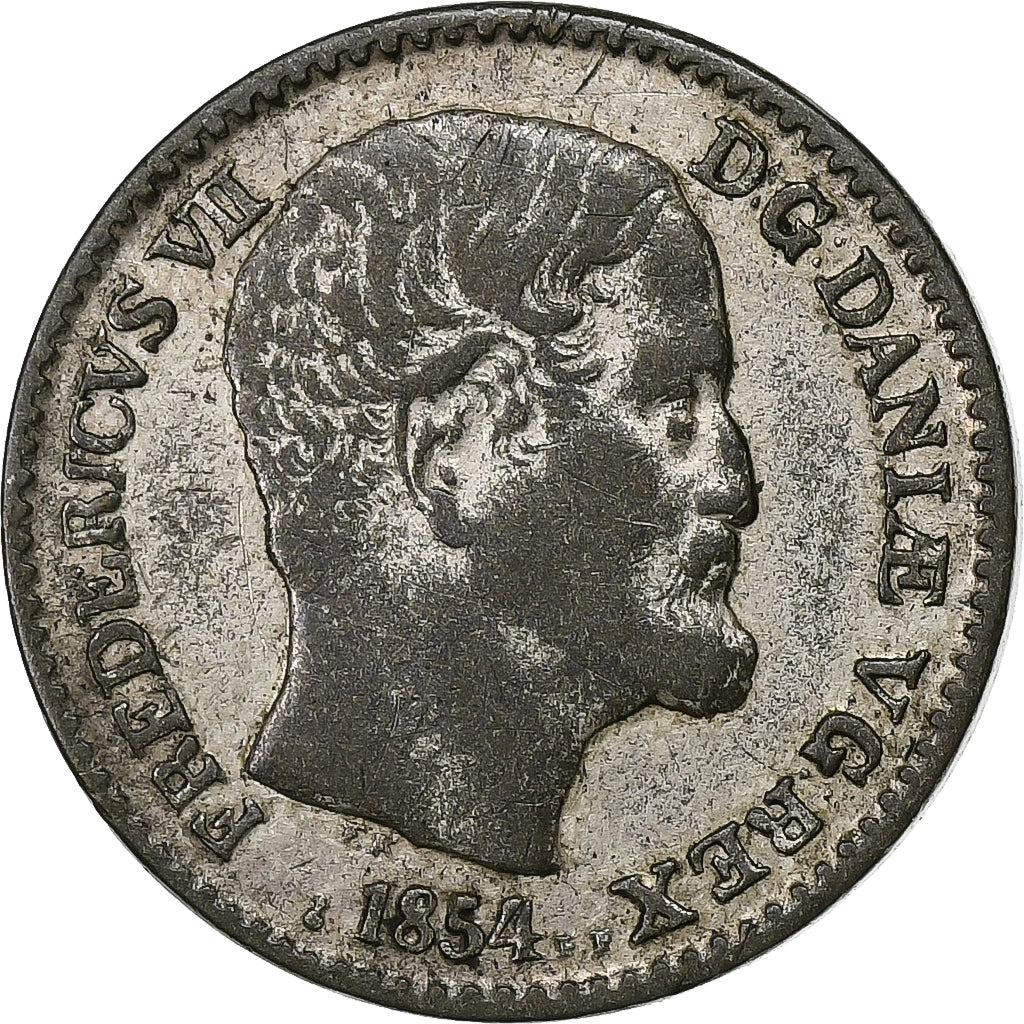 Danemark, Frederik VII, 4 Skilling Rigsmont, 1854, Altona, Argent, TB, KM:758.1