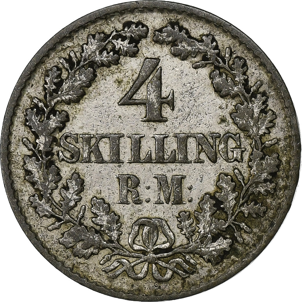 Danemark, Frederik VII, 4 Skilling Rigsmont, 1854, Altona, Argent, TB, KM:758.1