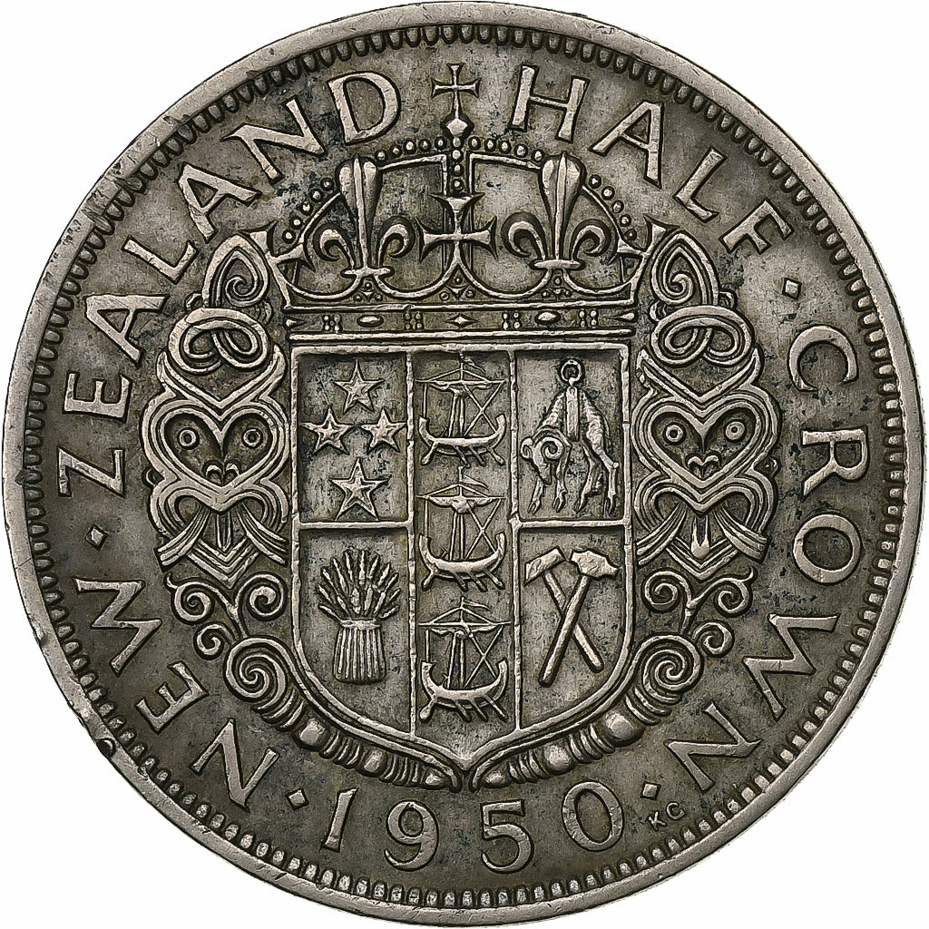 Neuseeland, George VI, 1/2 Crown, 1950, Kupfer-Nickel, SS, KM:19