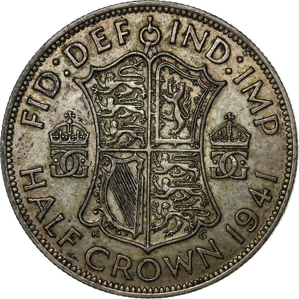 Gran Bretagna, George VI, 1/2 Crown, 1941, Argento, BB, KM:856