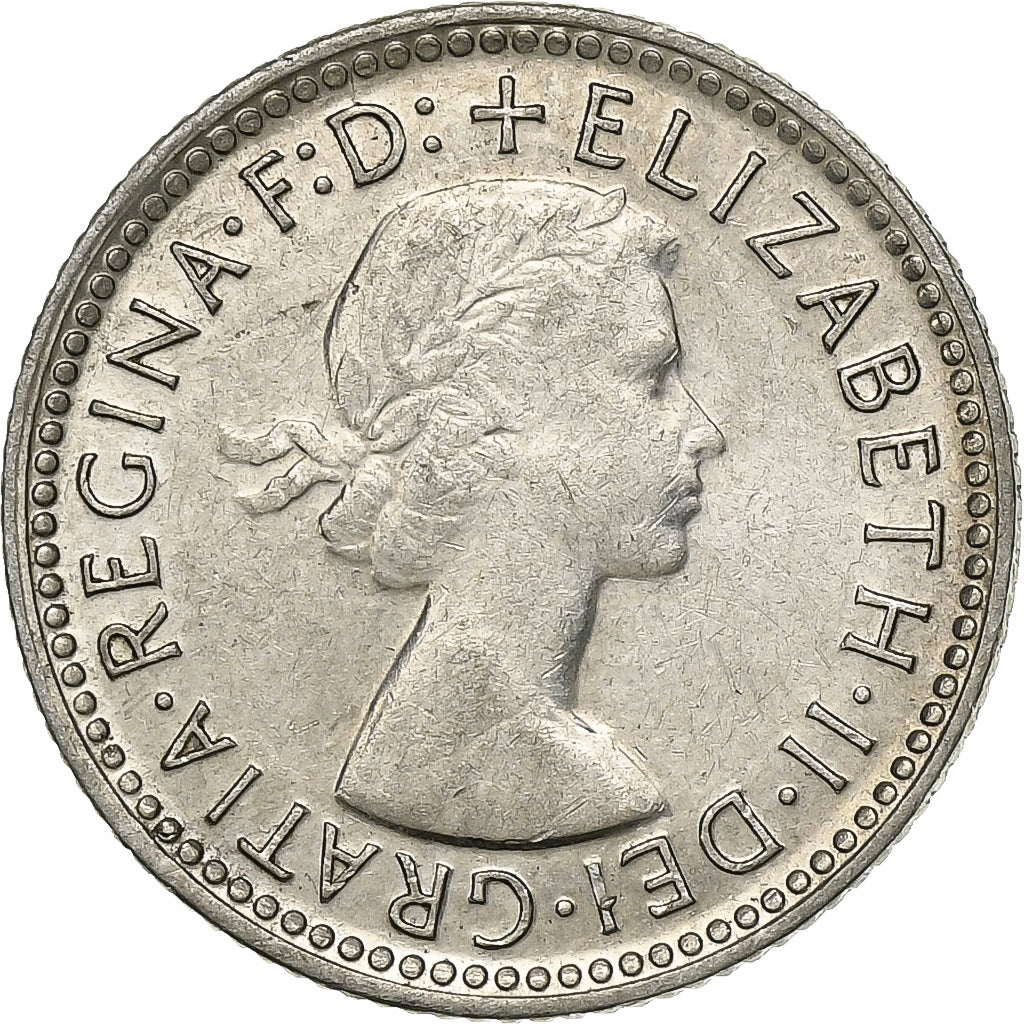 Australia, Elizabeth II, Sixpence, 1957, Melbourne, Silver, EF(40-45), KM:58