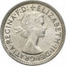Australia, Elizabeth II, Sixpence, 1957, Melbourne, Silver, EF(40-45), KM:58
