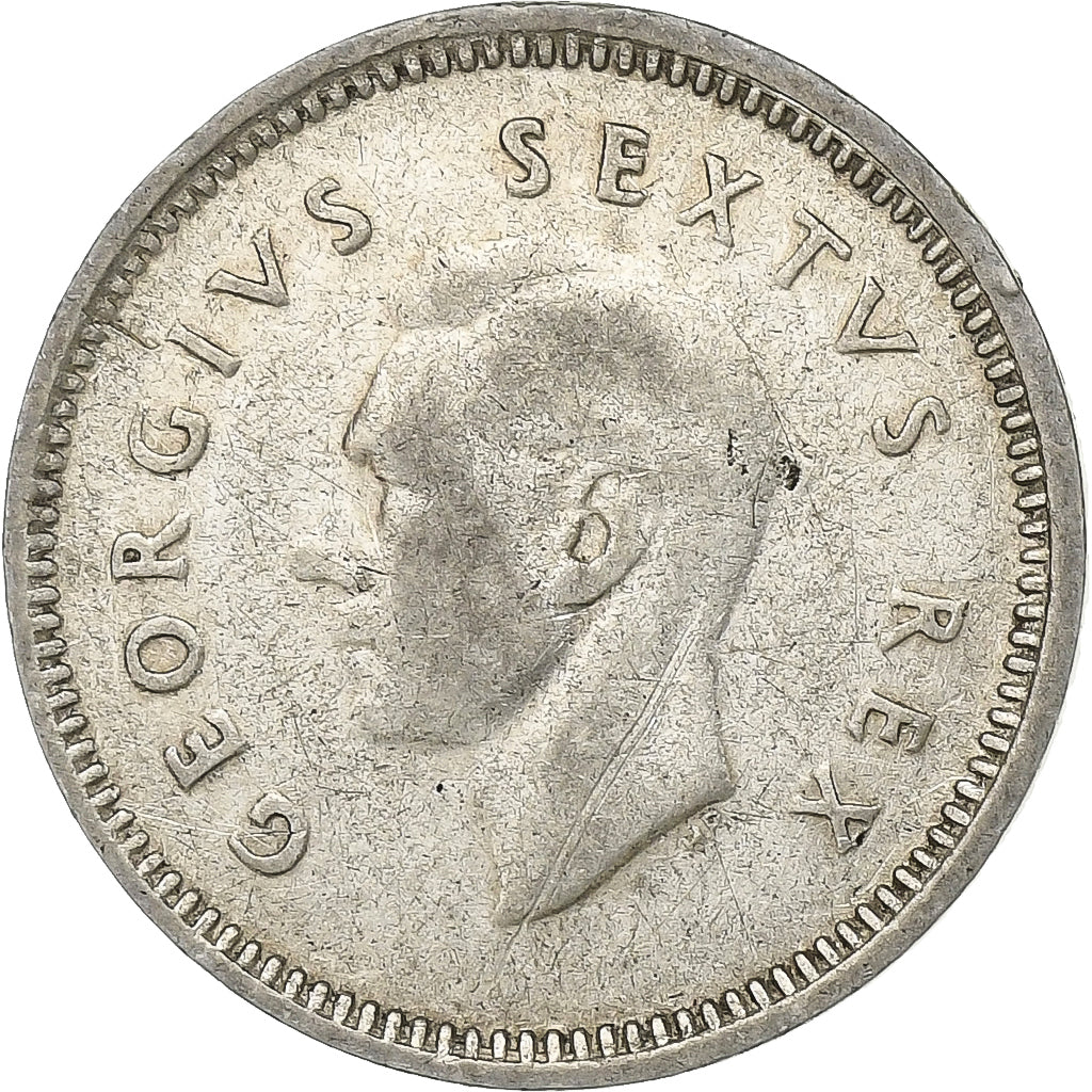 África do Sul, George VI, 3 Pence, 1951, Pretoria, Prata, VF(30-35), KM:35.2