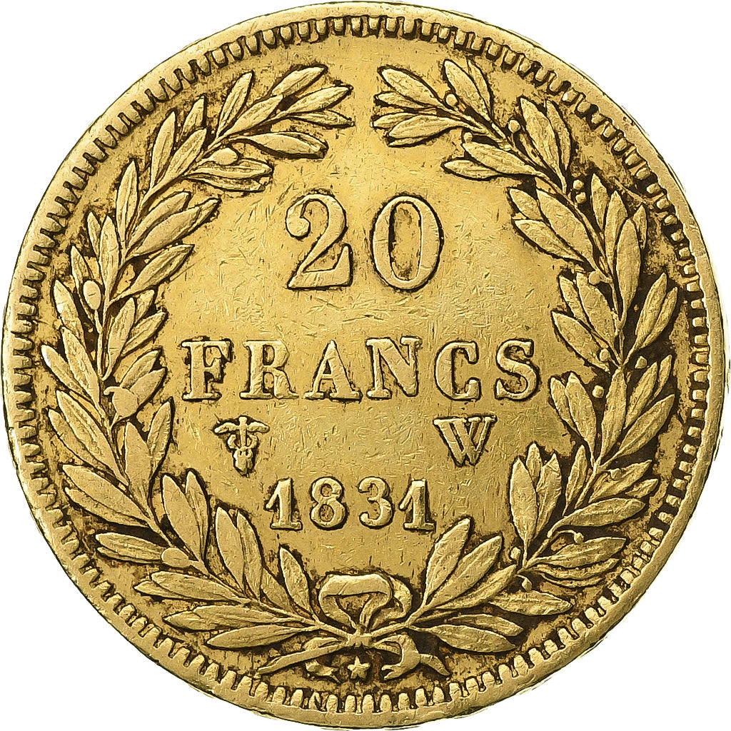 France, 20 Francs, Louis-Philippe, 1831, Lille, Gold, AU(50-53), KM:746.4